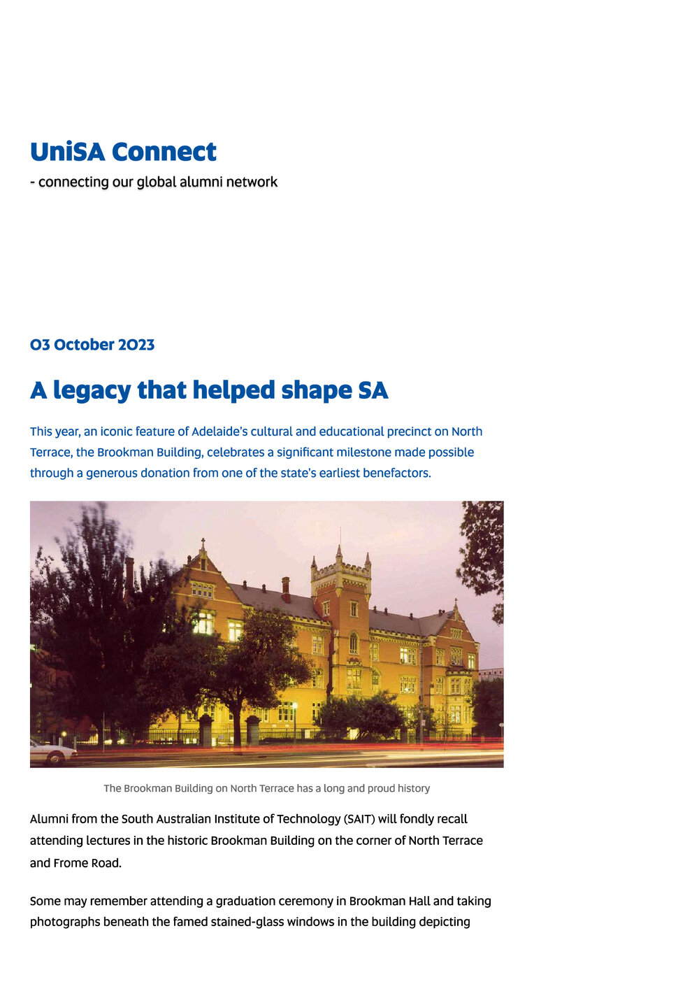 A legacy that helped shape South Australia